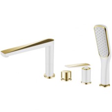Смеситель на борт ванны Boheme Venturo 380-W Белый Золото