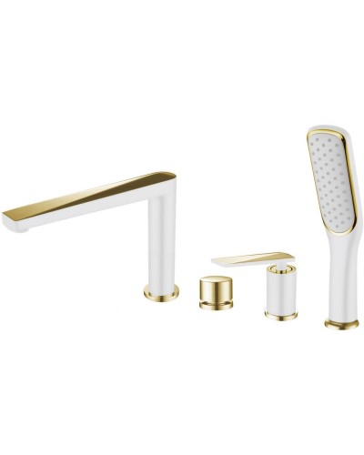 Смеситель на борт ванны Boheme Venturo 380-W Белый Золото