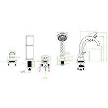 Смеситель на борт ванны Boheme Artistica 491 Хром