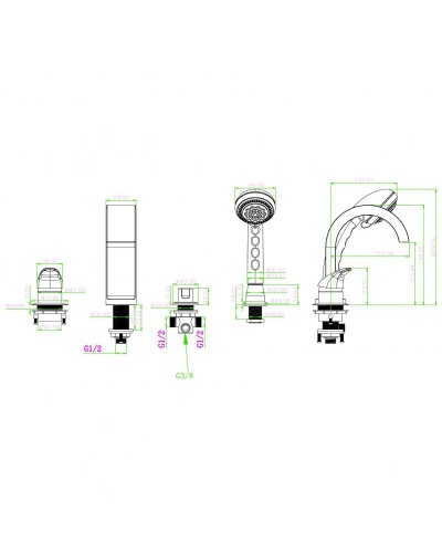 Смеситель на борт ванны Boheme Artistica 491 Хром