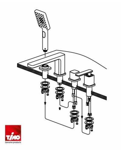 Смеситель на борт ванны Timo Torne 4330/03Y Черный