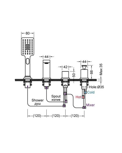 Смеситель на борт ванны Timo Torne 4330/03Y Черный