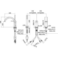 Смеситель на борт ванны Paffoni Tango TA040CR Хром глянцевый