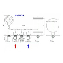 Смеситель на борт ванны Royal Bath Hardon RB611 Хром