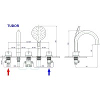 Смеситель на борт ванны Royal Bath Tudor RB104 Хром