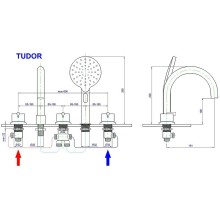 Смеситель на борт ванны Royal Bath Tudor RB104 Хром