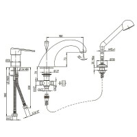 Смеситель на борт ванны Paini Cooper 80CR118 Хром