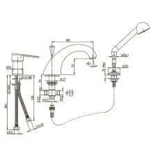 Смеситель на борт ванны Paini Cooper 80CR118 Хром