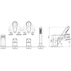 Смеситель на борт ванны Abber Eleganz AF8313B Черный матовый