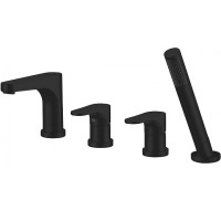 Смеситель на борт ванны Abber Eleganz AF8313B Черный матовый