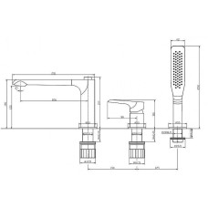 Смеситель на борт ванны BelBagno Ancona ANCONA-BVD3-CRM Хром