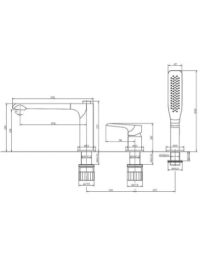 Смеситель на борт ванны BelBagno Ancona ANCONA-BVD3-CRM Хром