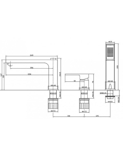 Смеситель на борт ванны BelBagno Romano ROM-BVD-CRM Хром