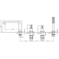 Смеситель на борт ванны BelBagno Uno UNO-BVD4-CRM Хром