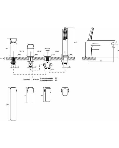Смеситель на борт ванны Ravak Flat FL 026.00 X070120 Хром
