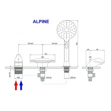 Смеситель на борт ванны Royal Bath Tudor RB2102 Хром