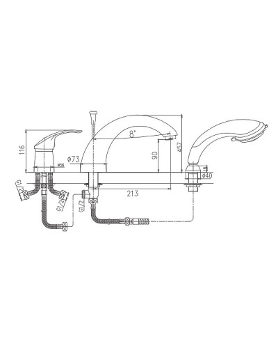 Смеситель на борт ванны Haiba HB1121 Хром
