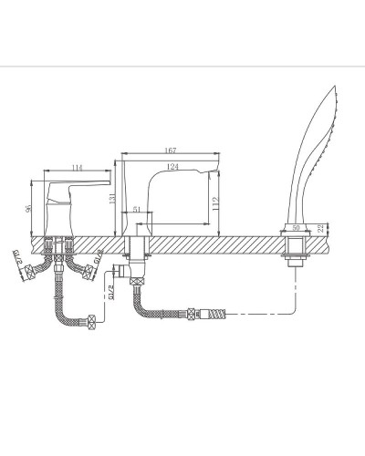 Смеситель на борт ванны Haiba HB80804 Белый