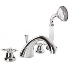 Смеситель на борт ванны с ручным выдвижным душем CEZARES NOSTALGIA-BVD-01-Bi