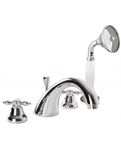 Смеситель на борт ванны с ручным выдвижным душем CEZARES NOSTALGIA-BVD-01-Bi