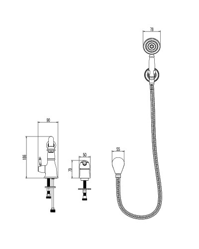 Смеситель на борт ванны Lemark Villa LM4847C Хром