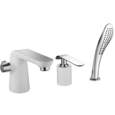 Смеситель на борт ванны Lemark Melange LM4947CW Хром Белый