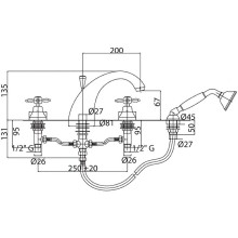 Смеситель на борт ванны Cezares Atlantis-Nostalgia ATLANTIS-NOSTALGIA-BVD-02 Бронза