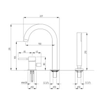 Смеситель на борт ванны Migliore Fortis 18650 Хром