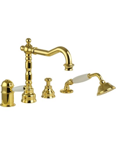 Смеситель на борт ванны Migliore Oxford 19167 с термостатом Золото