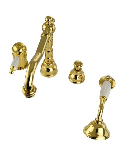 Смеситель на борт ванны Migliore Oxford 19167 с термостатом Золото