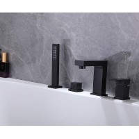 Смеситель на борт ванны Abber Daheim AF8213B Черный матовый