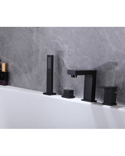 Смеситель на борт ванны Abber Daheim AF8213B Черный матовый