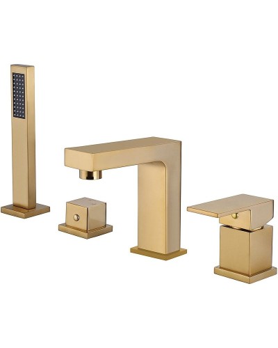 Смеситель на борт ванны Abber Daheim AF8213G Золото матовое