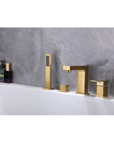 Смеситель на борт ванны Abber Daheim AF8213G Золото матовое