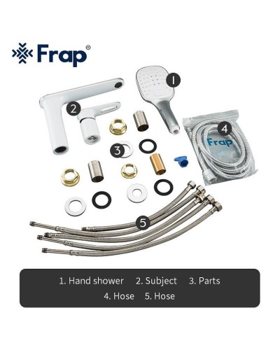 Смеситель на борт ванны Frap H49 F1149 Белый Хром