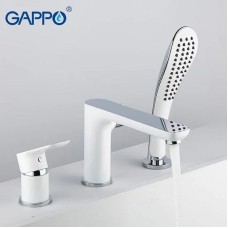 Смеситель на борт ванны Gappo G48 G1148 Белый Хром