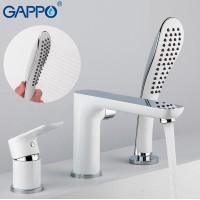 Смеситель на борт ванны Gappo G48 G1148 Белый Хром