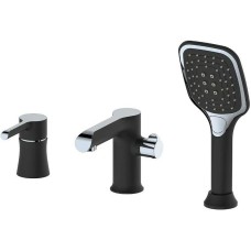 Смеситель на борт ванны Haiba HB80805-7 Черный матовый Хром