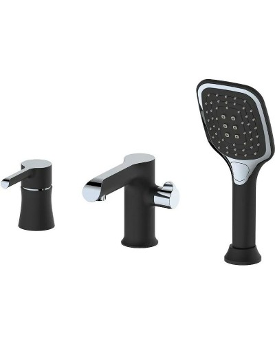 Смеситель на борт ванны Haiba HB80805-7 Черный матовый Хром