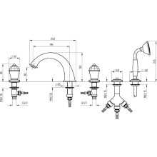 Смеситель на борт ванны Migliore Korona 27317 Бронза