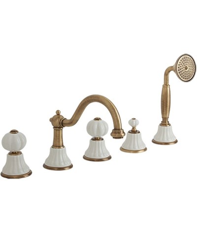 Смеситель на борт ванны Migliore Olivia 18997 Бронза Белый