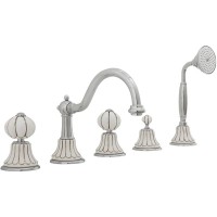 Смеситель на борт ванны Migliore Olivia 19013 Хром Белый декор Платина