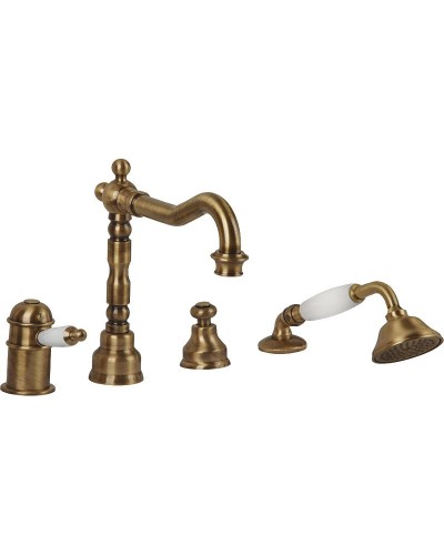 Смеситель на борт ванны Migliore Oxford 19087 с термостатом Бронза