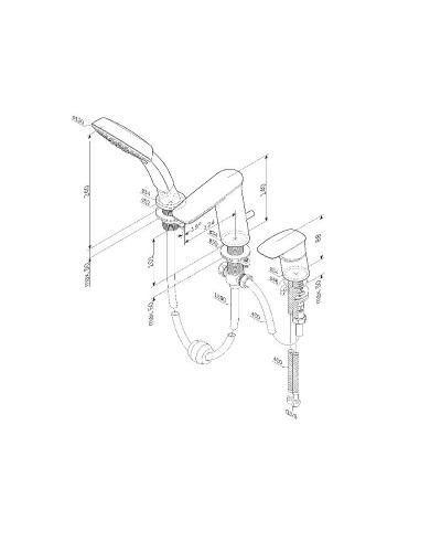 Смеситель на борт ванны AM.PM Inspire V2.0 F50A01300 Хром