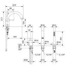 Смеситель на борт ванны Migliore Fortis Gold 27982 Золото