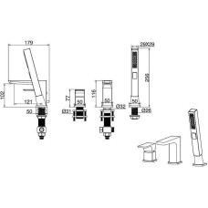 Смеситель на борт ванны Allen Brau Infinity 5.21008-31 Черный матовый
