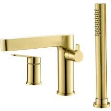 Смеситель на борт ванны BelBagno Delta DEL-BVD3-BORO Золото брашированное
