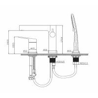 Смеситель на борт ванны BelBagno Delta DEL-BVD3-IN Сатин