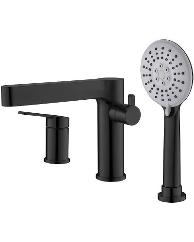 Смеситель на борт ванны BelBagno Delta DEL-BVD3-NERO Черный матовый