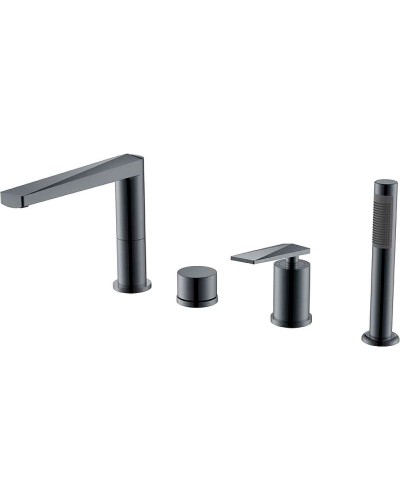 Смеситель на борт ванны Boheme Venturo 370-SGM Оружейная сталь глянцевая